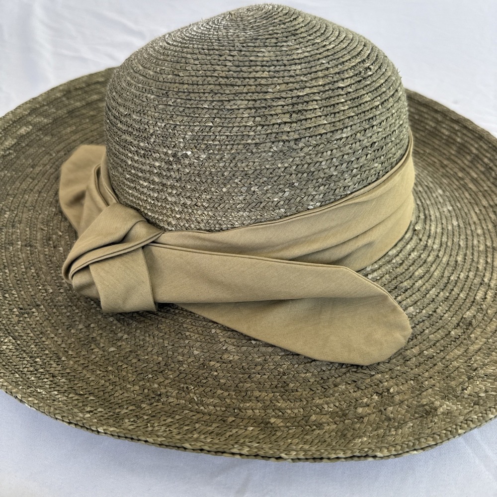 Orvis Olive Green Straw Fedora Hat - Picture 2 of 6